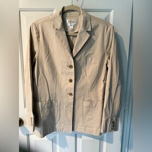 Talbots Tan Blazer Tailored Hip-Length Jacket